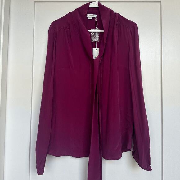 NWT Yumi Kim Womens Burgundy Red Long Sleeve Fit To Be Tied Top Size L - Picture 4 of 6